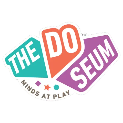 The DoSeum logo with colorful text.
