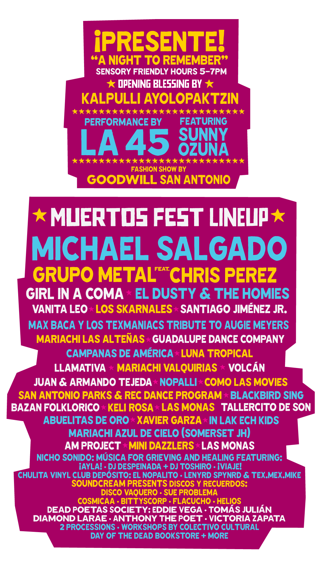 2026 Official Muertos Fest Lineup and schedule